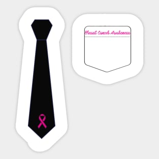 Pink Ribbon Tie Breast Cancer Awareness Sticker